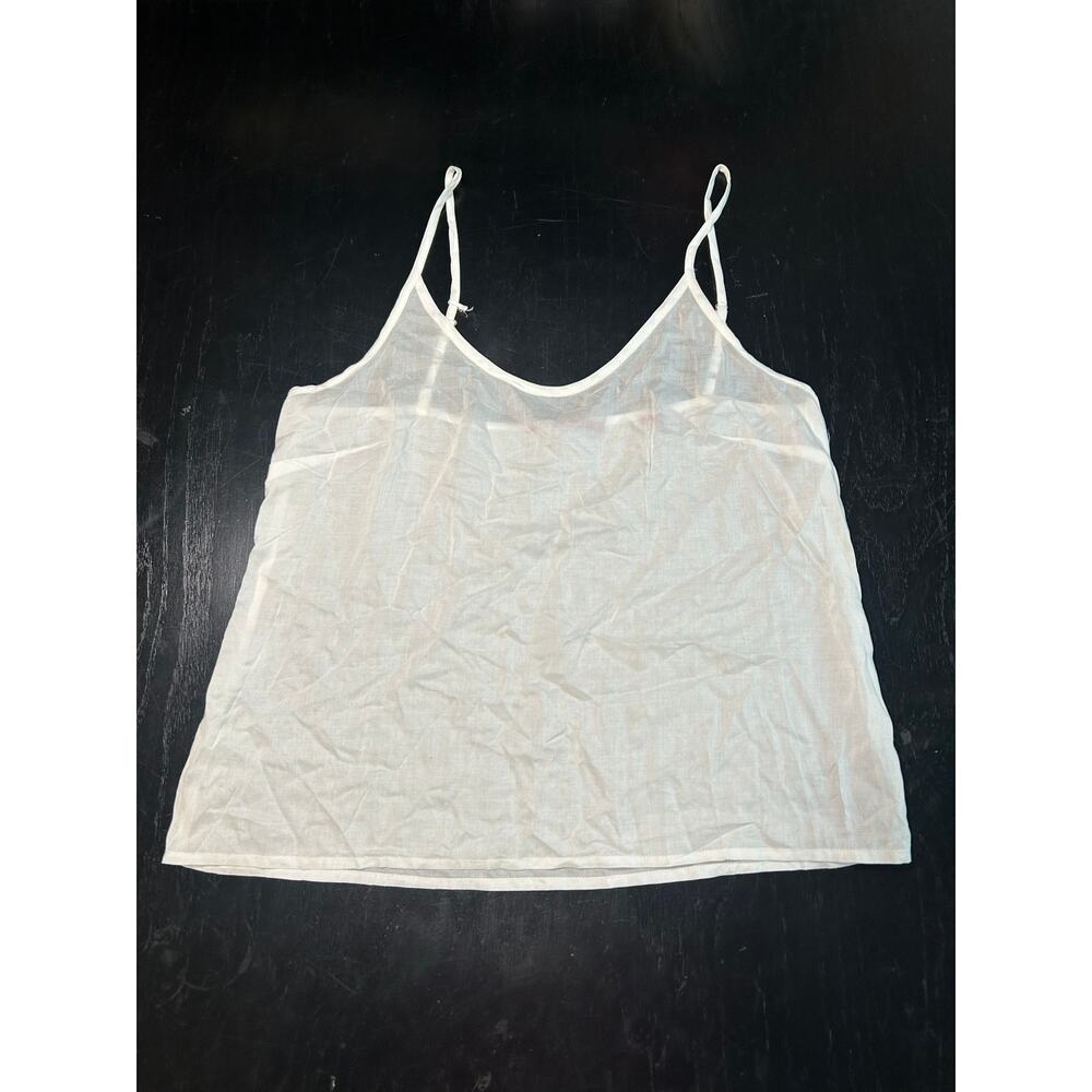 Capsule- Basic White Cami- Semi Sheer- Adjustable Straps- Sz 36 US Small